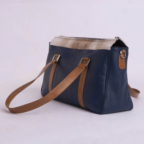Bolso de cuero genuino - Azul