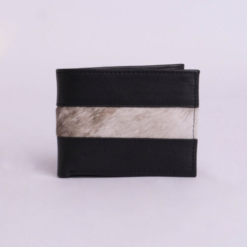 Billetera casual Negro - con aplique lineal pelo