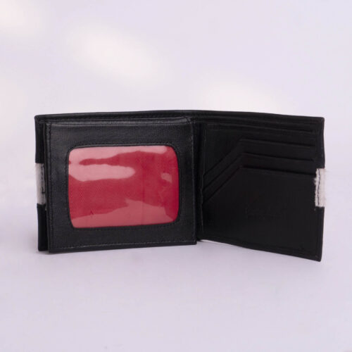 Billetera casual Negro - con aplique lineal pelo