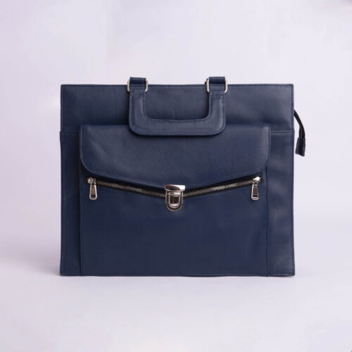 Maletín Porta laptop de cuero genuino - Azul