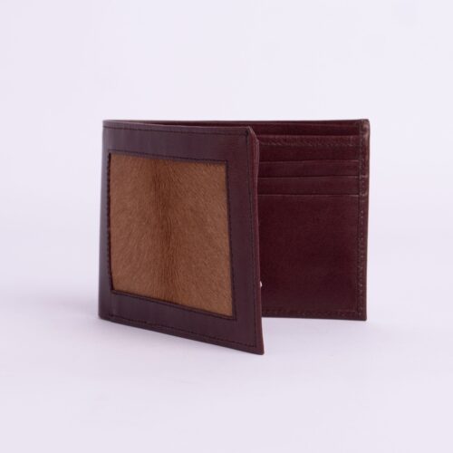 Billetera casual  Marrón - con aplique de pelo vacuno