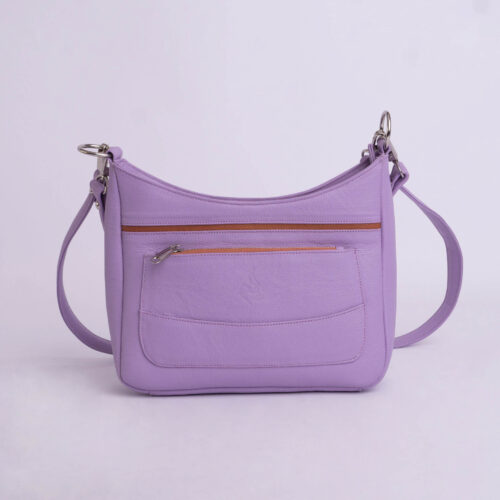 Cartera de cuero Genuino -  Lila bebé