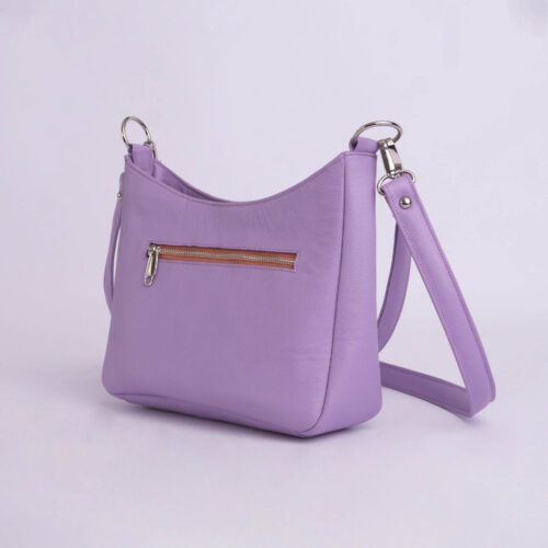 Cartera de cuero Genuino -  Lila bebé