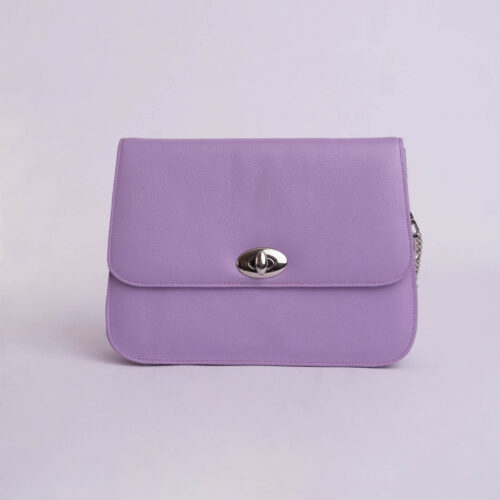 Cartera de cuero genuino - Lila bebé