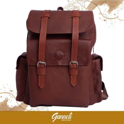 Mochila estilo Minero de cuero genuino - Marrón